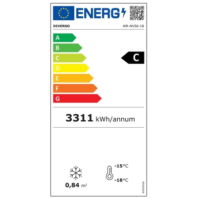 Vitrine Freezer verticale, 560 litres - NOIRE WR-NV56-1B